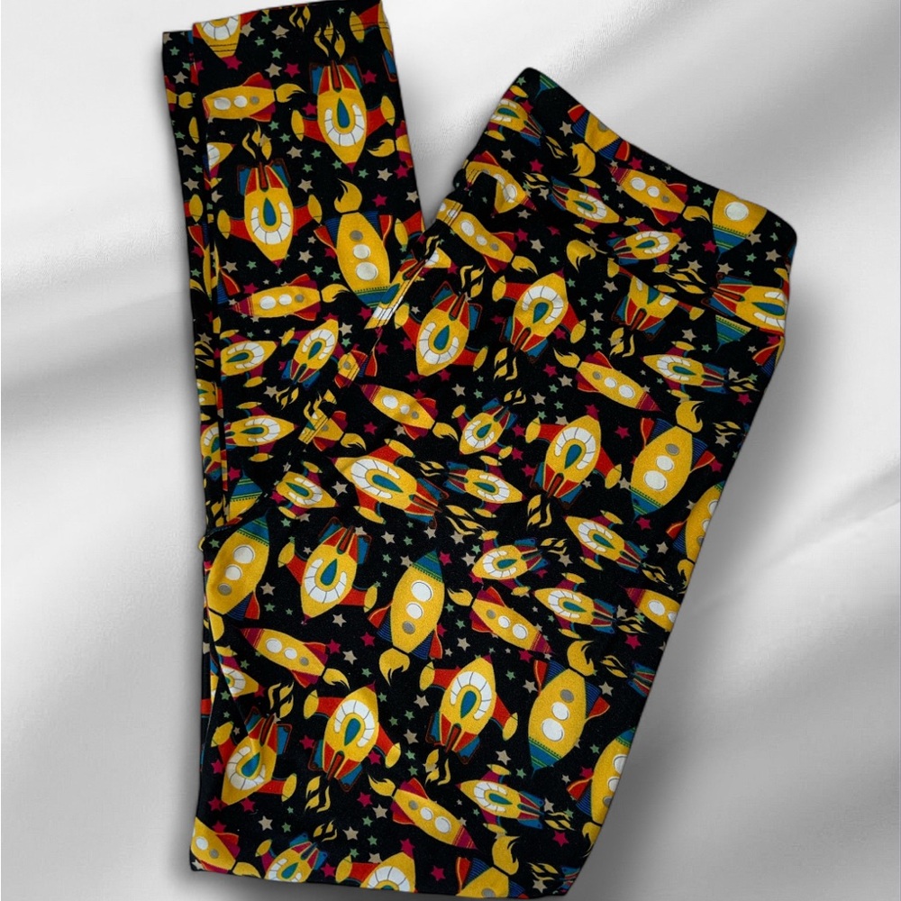 LULAROE Colorful Rocket Ship 🚀 Print Leggings